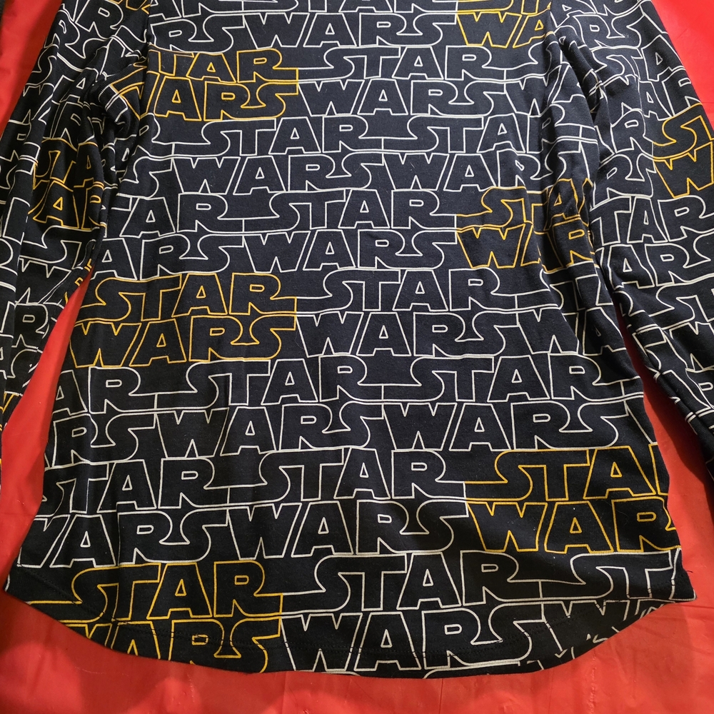 Amazon Essentials Star Wars Logo Black & Gold Long Sleeve Shirt
